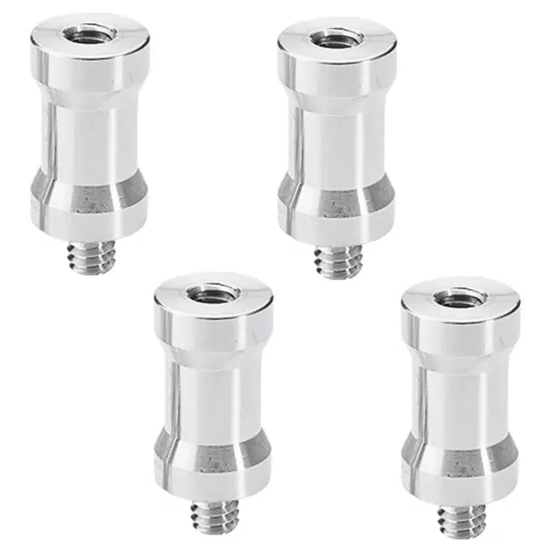 EIHI 4 Stück 1/4 Zoll Buchse Auf 1/4 Zoll Stecker Konverter Gewindeschraube Adapter Zapfen Aluminiumlegierung Für Studio Lichtstativ,Blitzschuh,Kaltschuhadapter, Gewindeadapter