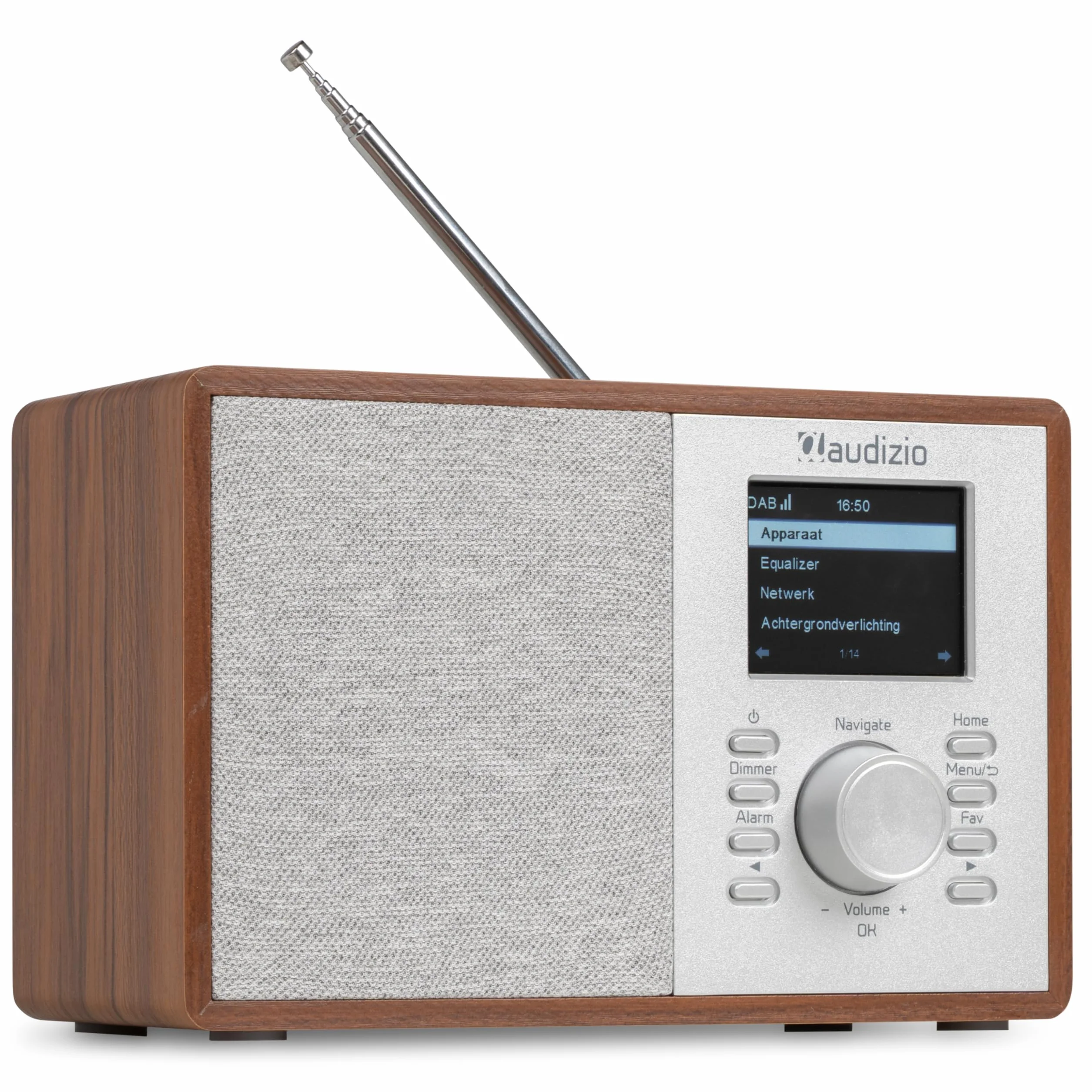 Audizio Cosa WLAN Internetradio klein - DAB+ Digitalradio mit Bluetooth - Kompaktes Küchenradio, Radiowecker, Farbdisplay & Kopfhöreranschluss - Braun