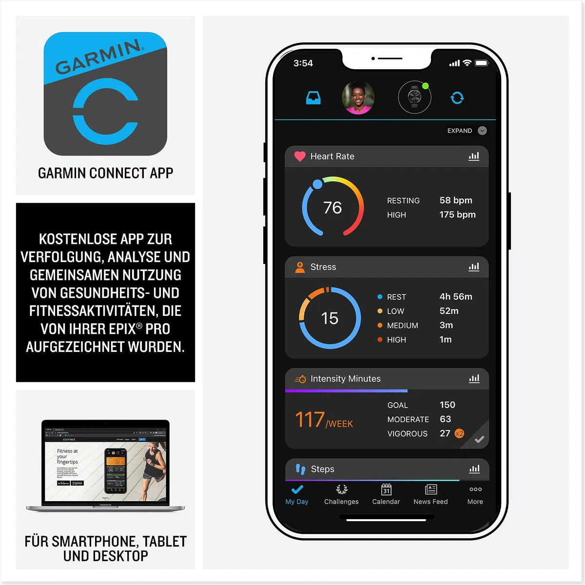 Garmin Epix Pro, 47 mm, GPS-Multisport-Smartwatch, Schwarz/Schiefergrau | AMOLED Display, bis zu 16 Tage Akkulaufzeit, LED-Taschenlampe, 80+ Sport-Apps, internationale Topokarten, Silikonarmband