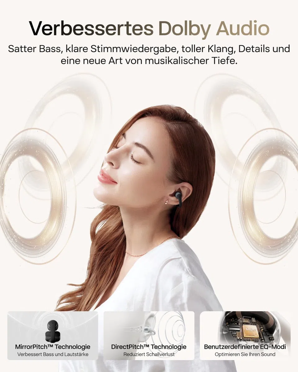 SHOKZ OpenDots 2 Open-Ear Clip-On Earbuds, verbessertes Dolby Audio mit Deep Bass, 40 Std. Laufzeit, Bluetooth 6.1,IP57 wasserdicht, klare Anrufe Dank 3 Mik. für Alltag, kabelloses Laden, Schwarz