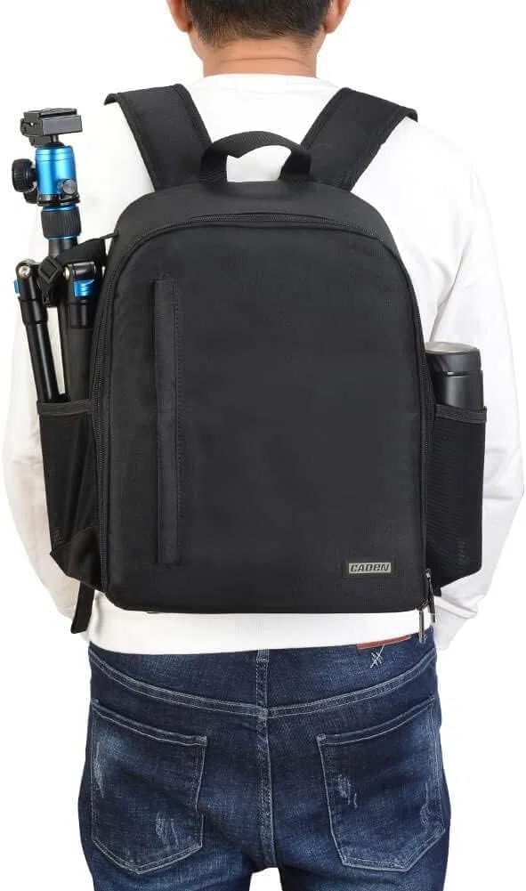 CADeN Kamerarucksack Camera Backpack Wasserabweisend Kameratasche Fototasche Kompatibel mit Sony Canon Nikon（Schwarz）
