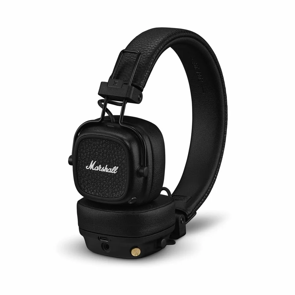 Marshall Major V Bluetooth Kopfhörer, 100 Stunden Spielzeit – Schwarz