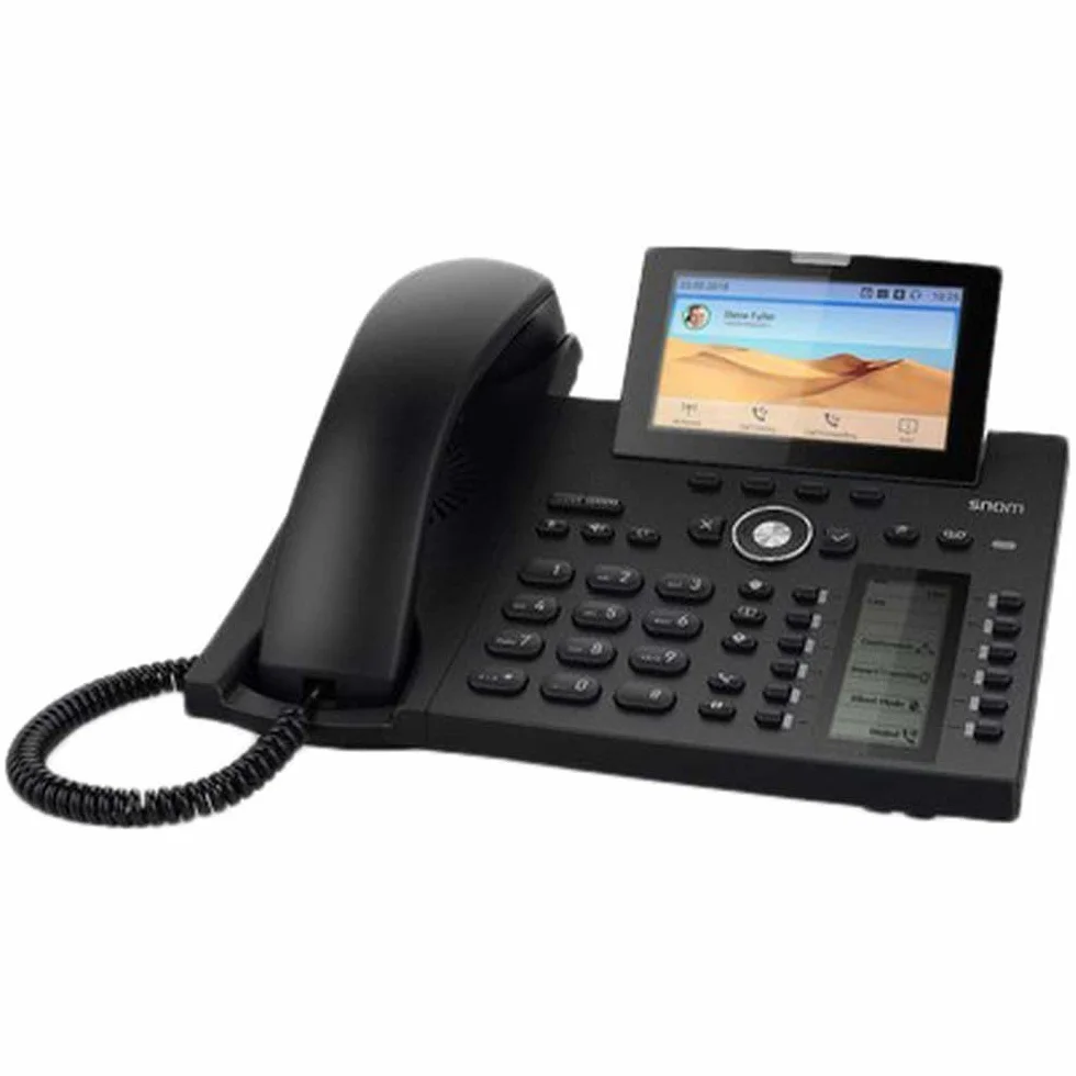 Snom D385 IP Telefon, SIP Tischtelefon Farbe + SmartScreen, 12 SIP-Identitäten, Sensorhakenschalter, Bluetooth, USB, 48 selbstbeschriftende Schlüssel (12 physische), Schwarz, 00004340