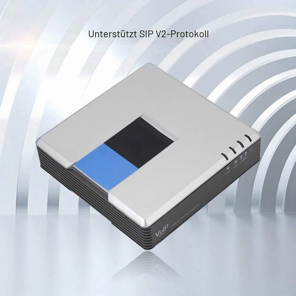 VoIP-Gateway Internet-Telefon 2 Ports Adapter SIP RJ45-Kabel für PAP2T(eu-stecker)