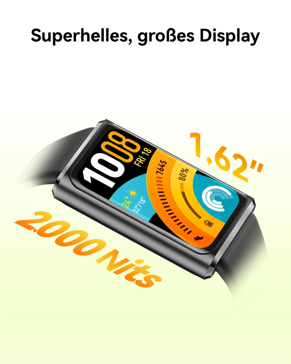 HUAWEI Band 11 Pro Smartwatch, Autonomes GPS Fitness Tracker, 1,62″ AMOLED 2000 Nits, Herzfrequenz- & Schlaftracking, SpO2, 5 ATM, Legierungsgehäuse, Schwarz