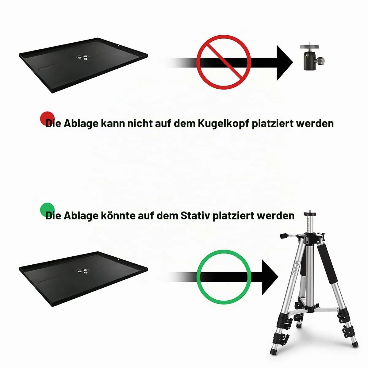 SKERELL Beamer Ständer Multifunktionaler Bodenständer für Projektor Laptop Kamera, Tragbarer Aluminium verstellbar Höhe 18-48 Zoll, mit Platte Kugelkopf Tragetasche, 33LB Silber