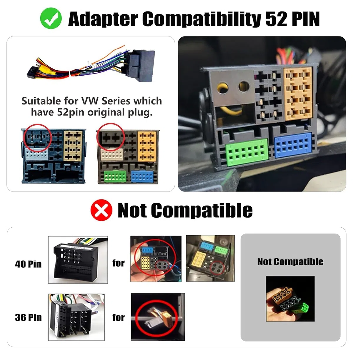 4GB+64GB VW Android Autoradio für Golf 7 Passat Tiguan Jetta Polo Beetle mit originalem 52-Pin VW Quadlock Anschluss, Drahtloses CarPlay Android Auto DSP GPS WiFi Rückfahrkamera
