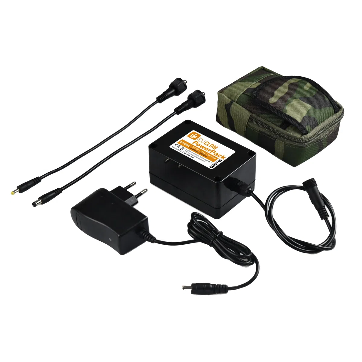 icuserver ICU Powerpack 5.0 Ah - Super Li-Ion Akku, 4-5x Langlebiger, Universal Netzteil, Kompatibel mit Allen Wildkameras mit 12 Volt und DC4017 oder DC5521 Anschluss
