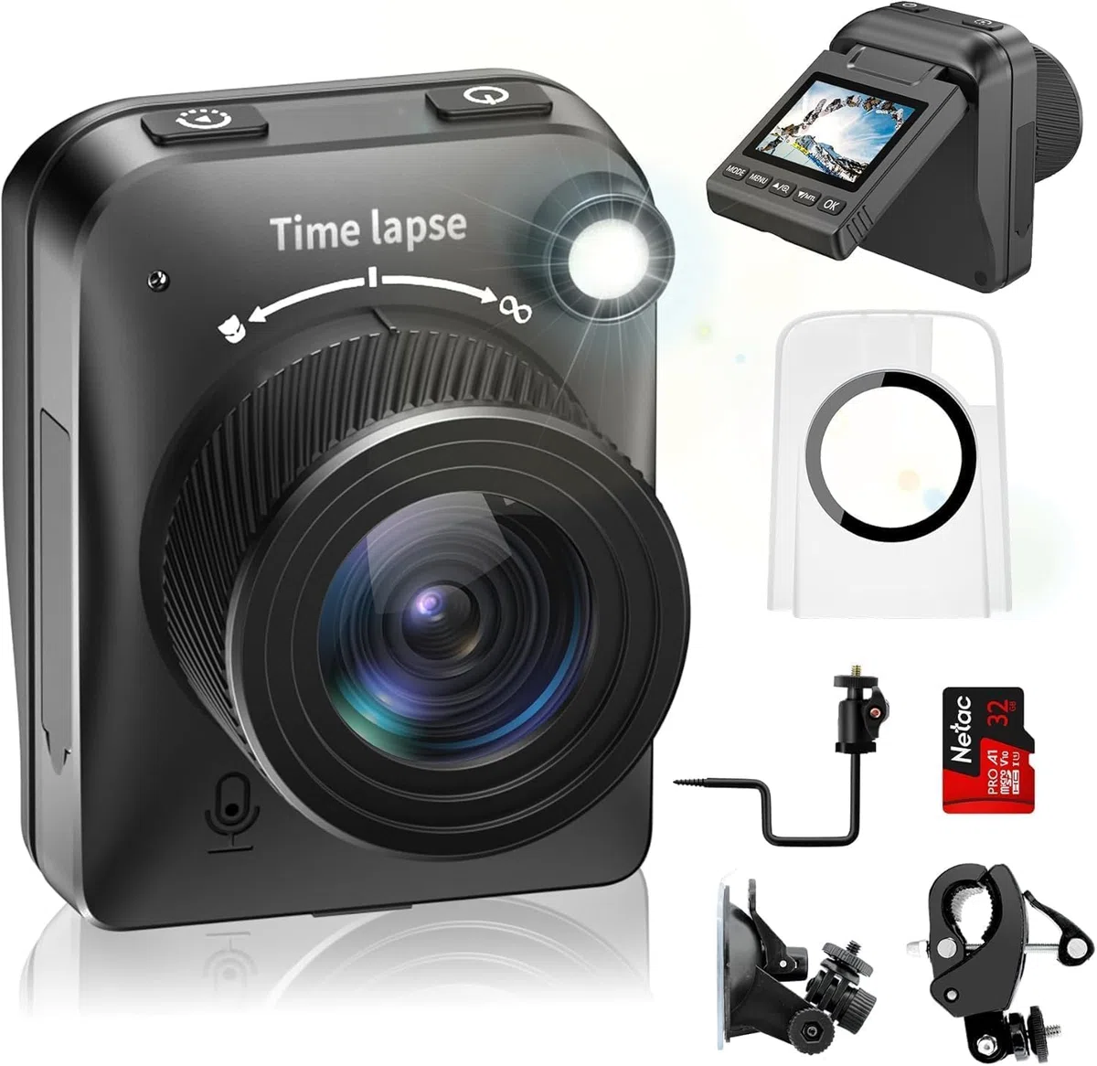 【2026 Upgrade】 4K Zeitraffer Kamera, Baustellenkamera für 180 Tage Aufnahme, Manueller Fokus, Timelapse Camera mit LED-Licht, mit TF Karte, Time Lapse Kamera für Baustellen, Gartenarbeit, Pflanzen