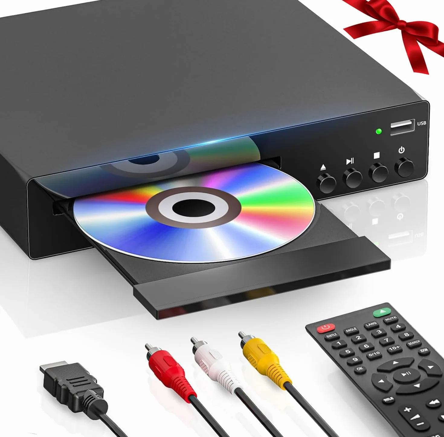 DVD Player HDMI, DVDs-Players für Fernseher, RCA, USB, Fernbedienung, unterstützt 1080P, NSTC/PAL, Breakpoint-Speicher, Region Free DVD Player