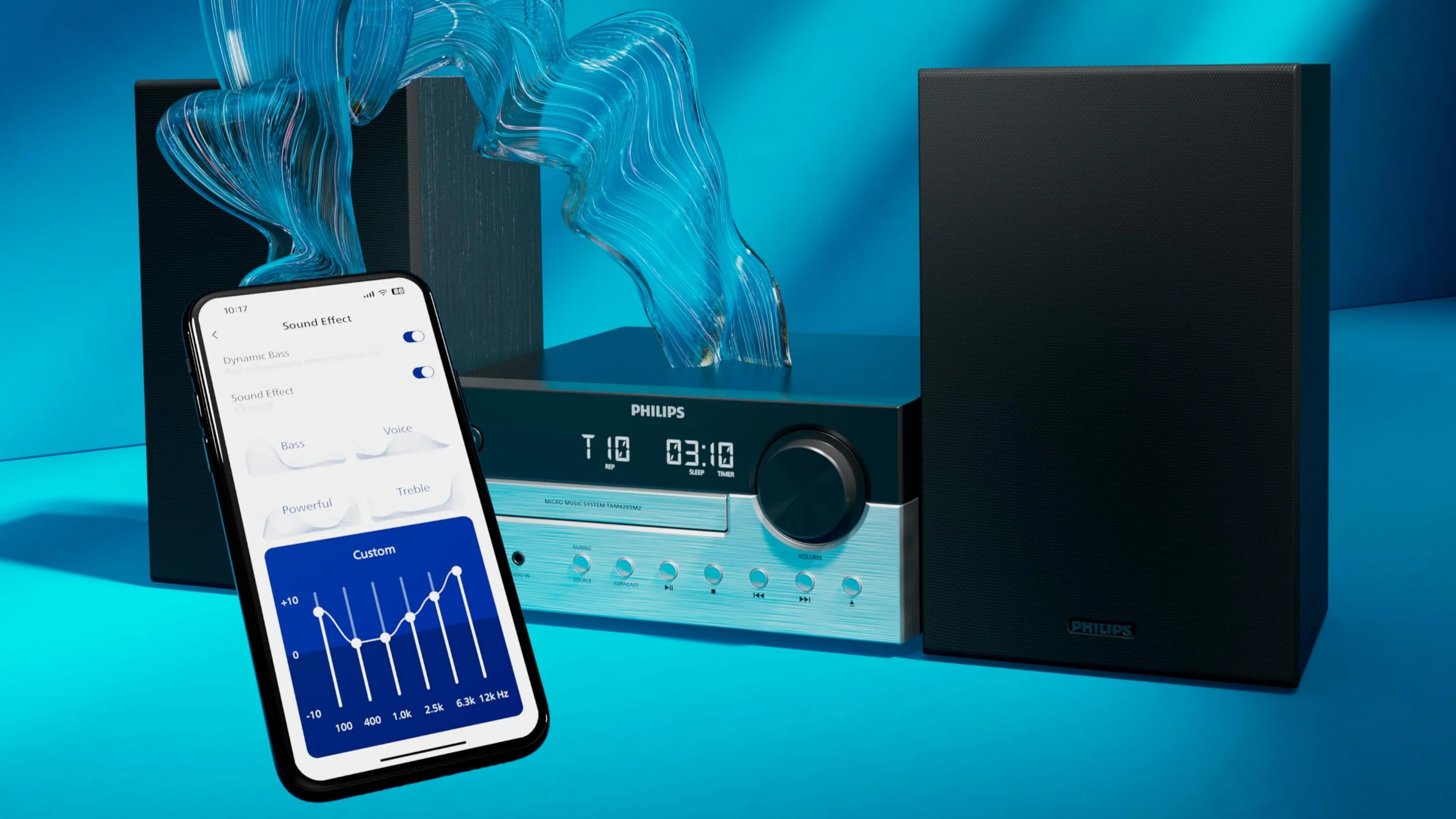 Philips TAM4205M2 Mikro-Hi-Fi-Anlage – 80 W, Bassreflex-Lautsprecher, CD, UKW, USB, Audio-Eingang, Bluetooth 5.4, Auracast, Digital Sound Control, Fernbedienung, umweltfreundliche Verpackung