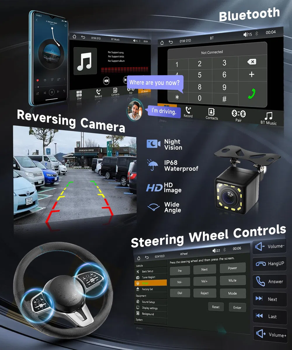 VECHTEL DAB+/DAB Autoradio 2 Din mit Drahtloses Carplay Android Auto, 7 Zoll IPS HD Touchscreen Auto Radio Unterstützung Bluetooth5.2 FM Radio USB/AUX Mirror Link Rückfahrkamera