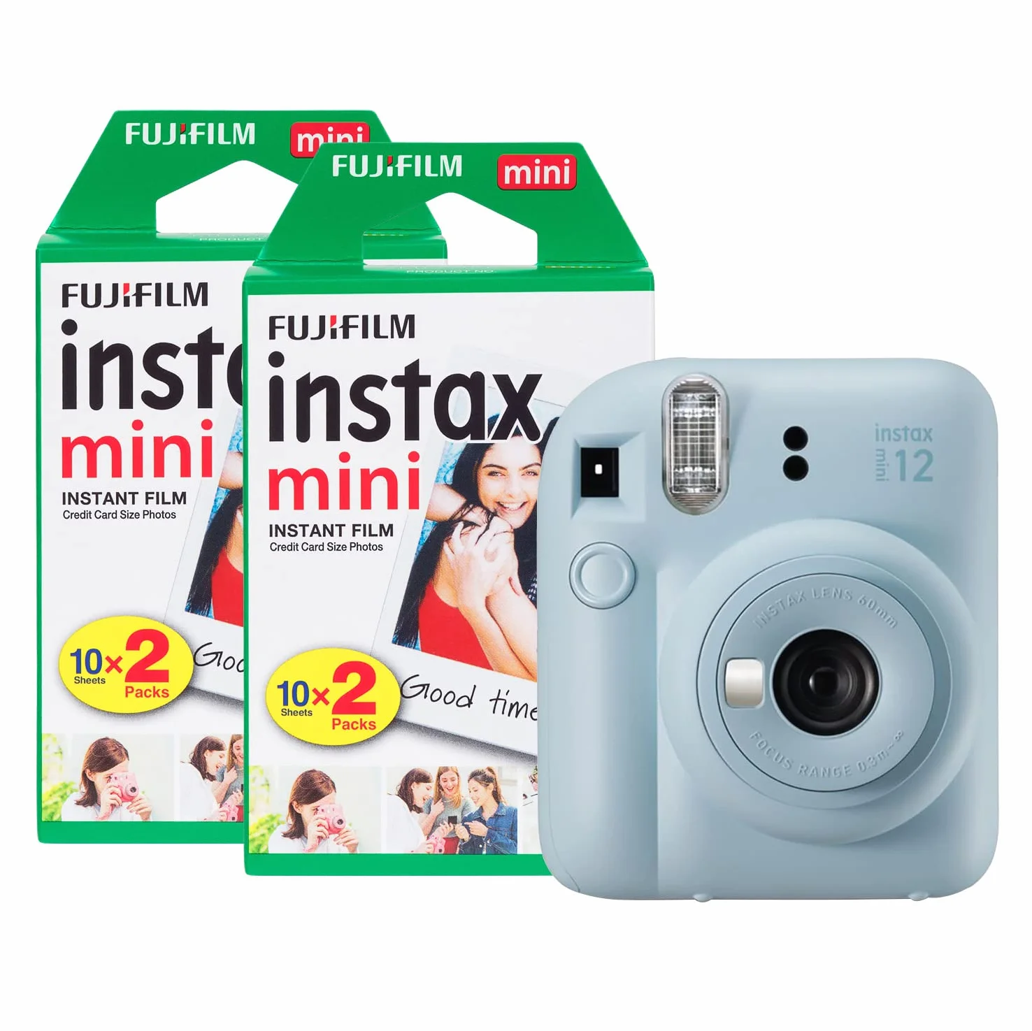 Fujifilm instax Mini 12 Sofortbildkamera Pastellblau 40 Aufnahmen