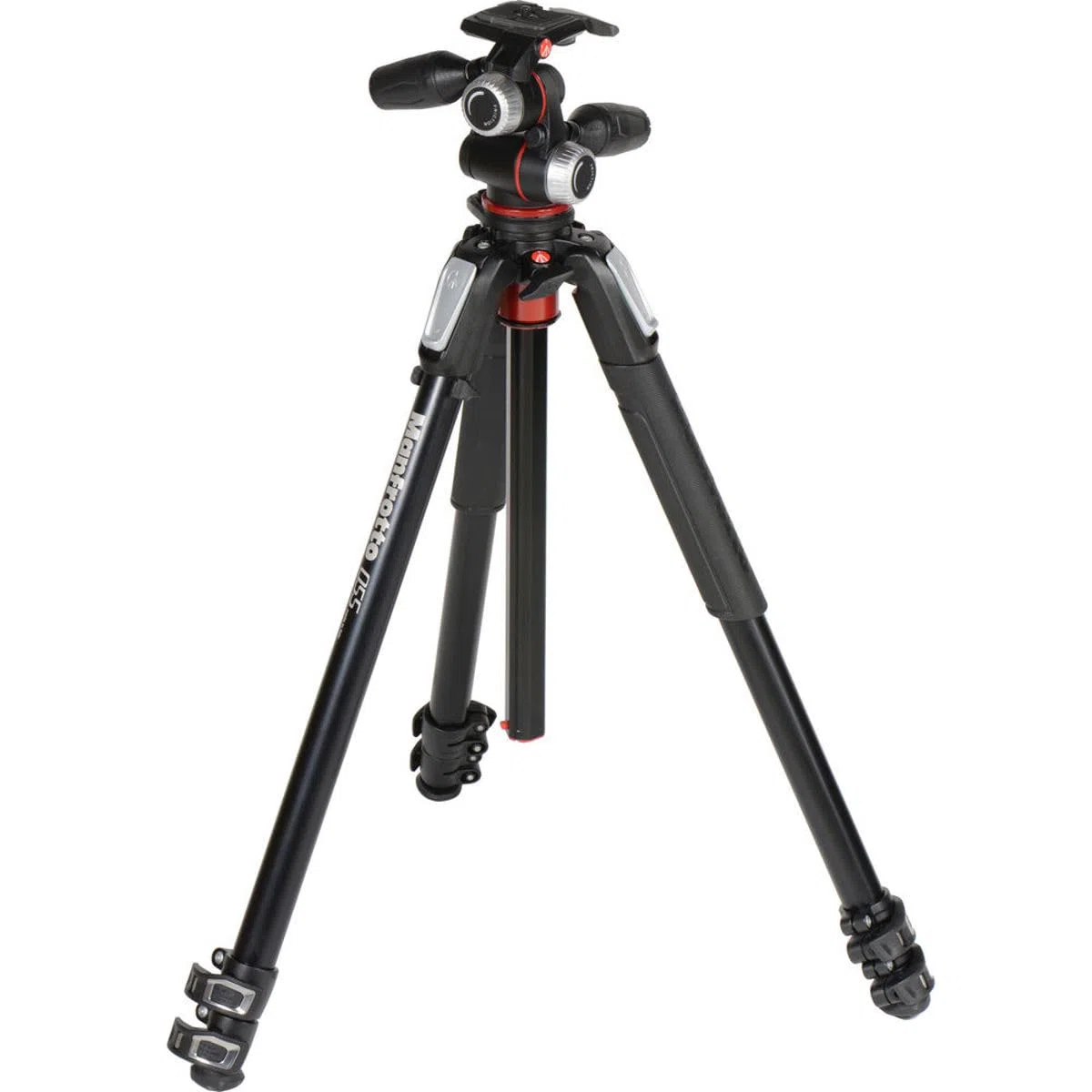 Manfrotto 055XPRO3 Aluminium-Stativ Kit mit 3-Wege-Neiger Profi-Fotostativ 3 Segmente DSLR