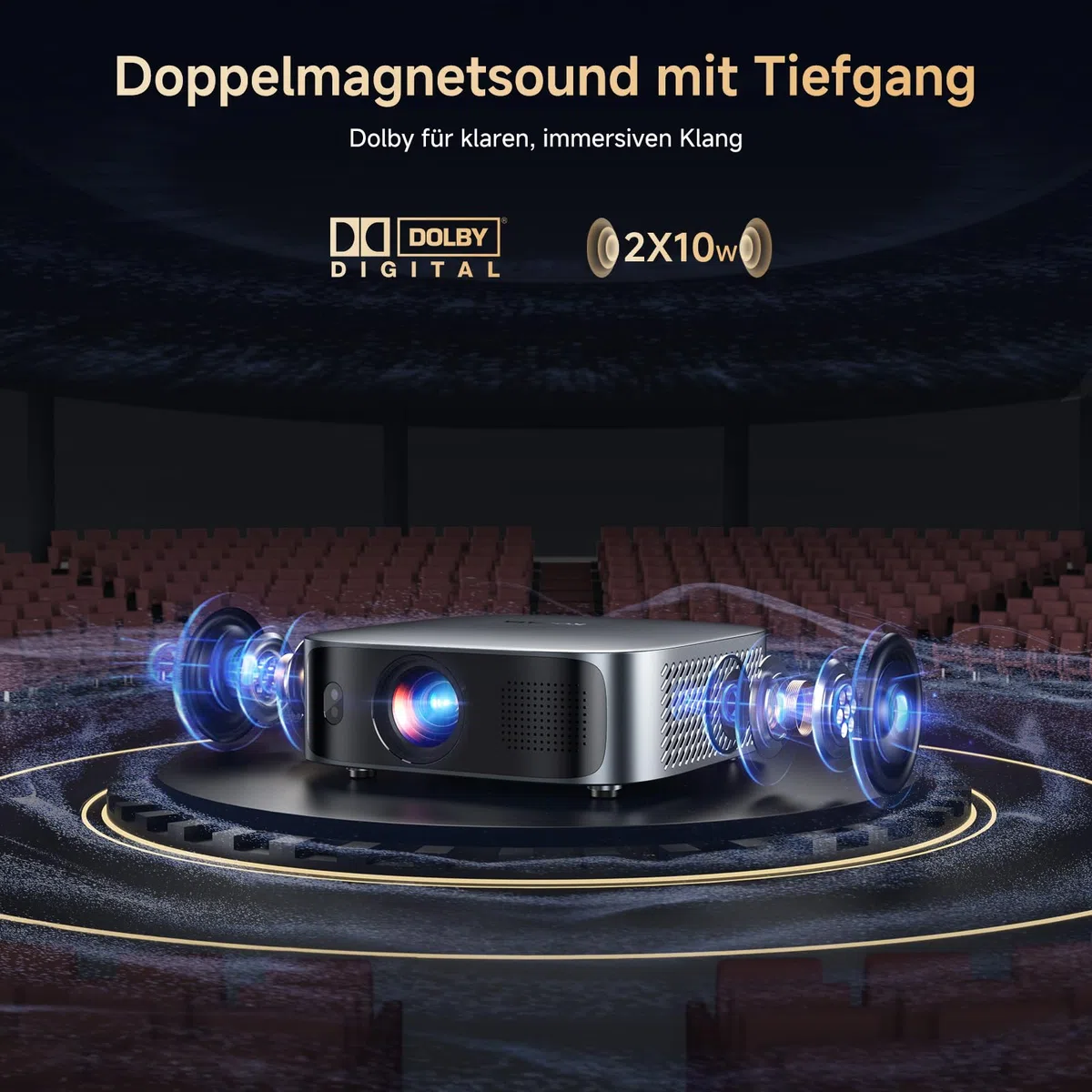 KOGATA Kurzdistanz Projektor 4K Native 1080P Autofokus 6D Trapezkorrektur WiFi Bluetooth Heimkino Beamer