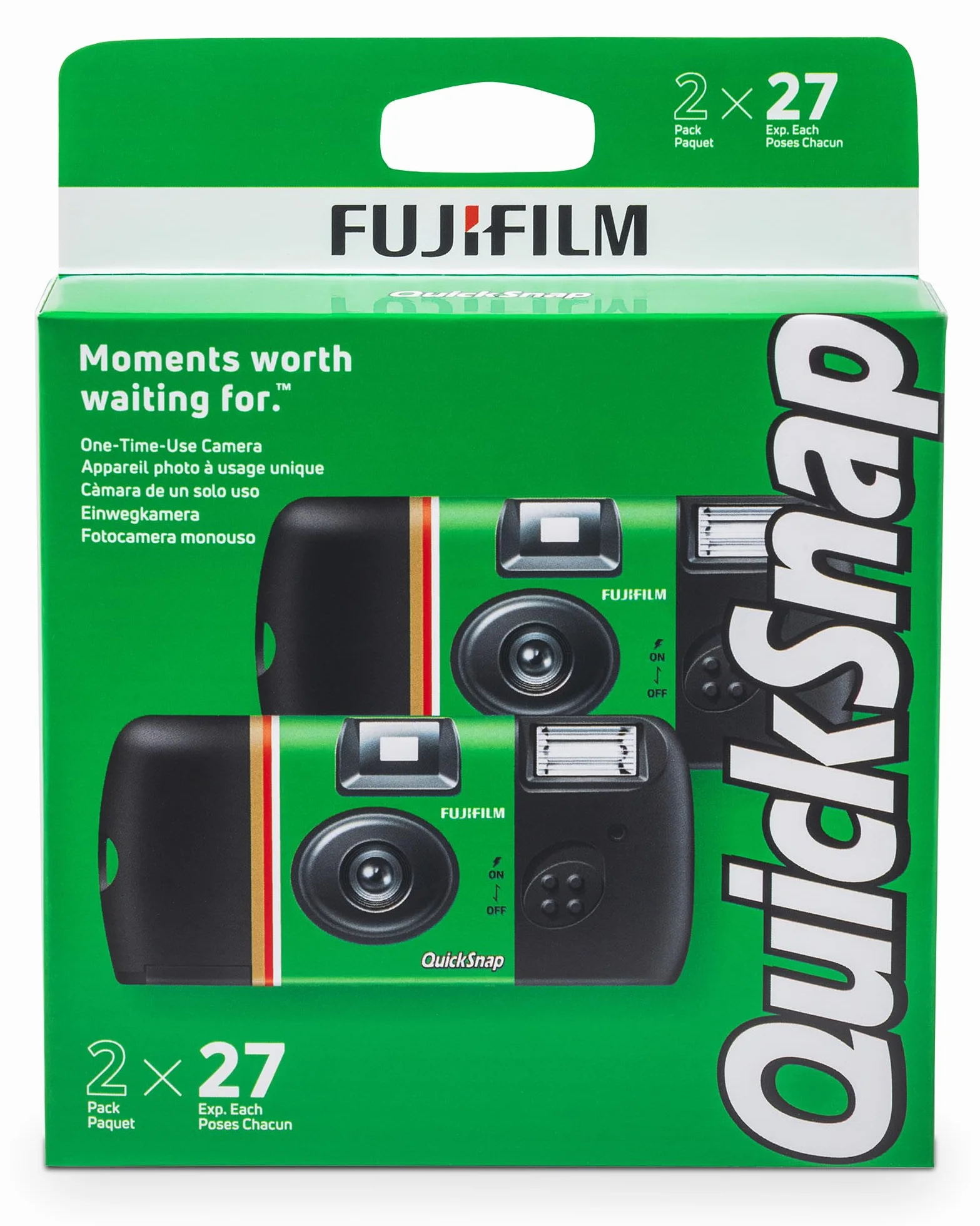 FUJIFILM QuickSnap Einwegkamera mit Blitz ISO 400 35mm 27 Aufnahmen 2er Pack