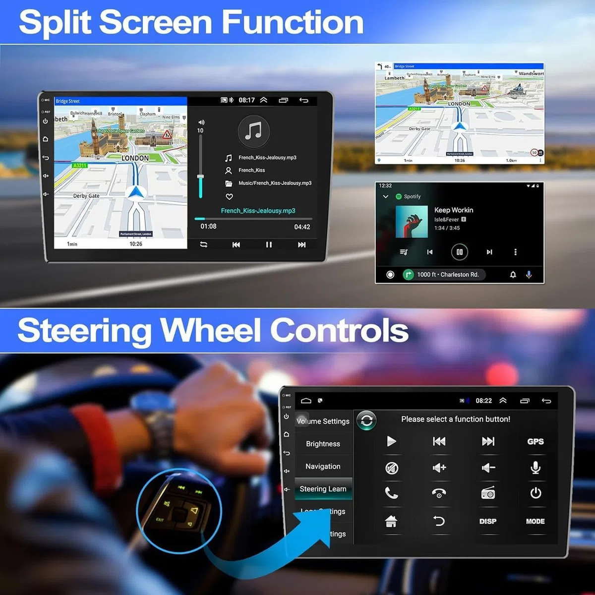 Android 15 GPS-Navigations-Stereo-Radio mit 9-Zoll-IPS-2,5D-Touchscreen-Multimedia-Player für Opel Insignia/Buick Regal (2009–2013), unterstützt Bluetooth, Lenkradfernbedienung, WLAN und Rüc
