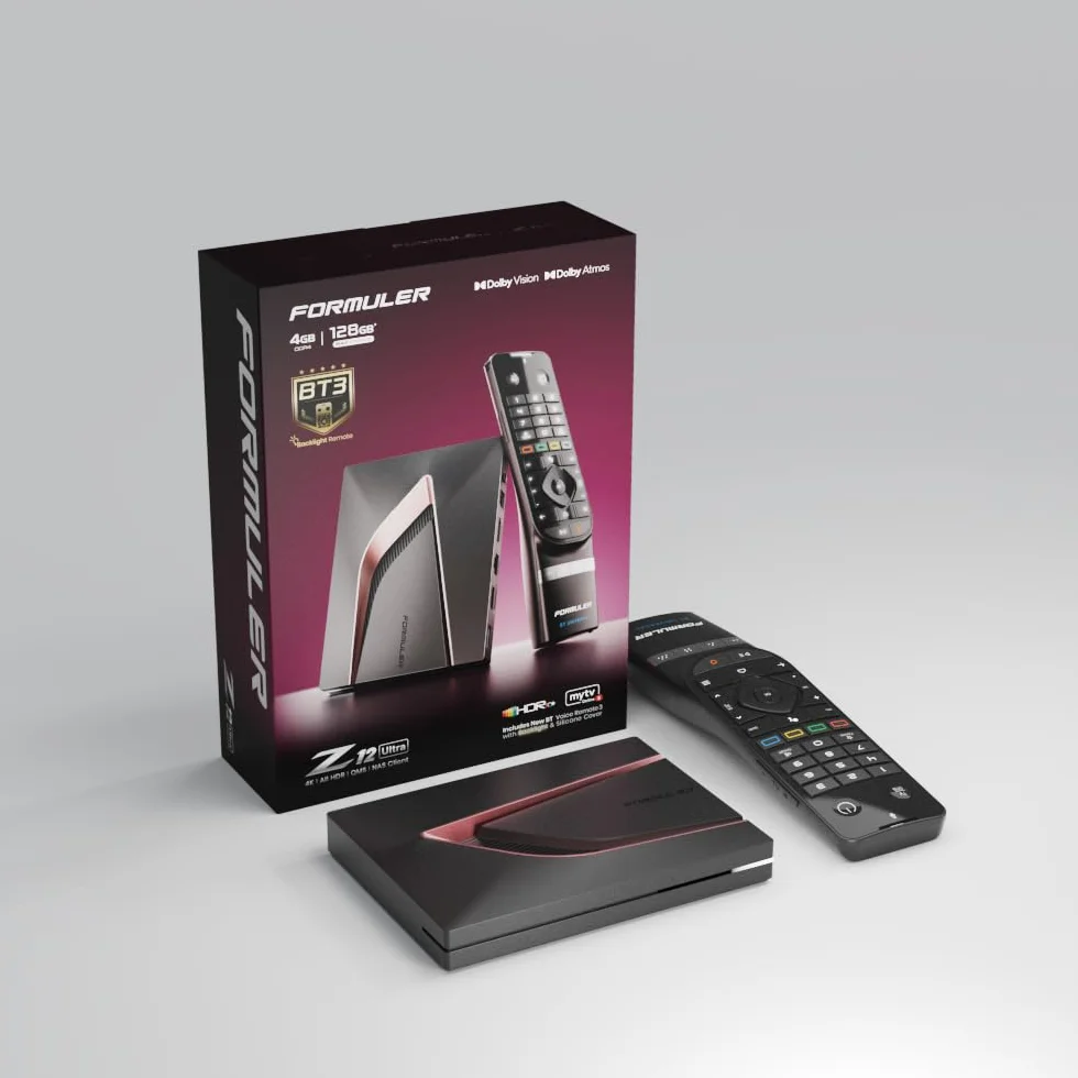 Formuler Z12 Ultra - 4K Streaming Media Player, Android 12, Dolby Vision, Dolby Atmos, HDR10+, Gigabit LAN, WiFi 6E, 4GB RAM, 128GB ROM, Bluetooth-Hintergrundbeleuchtung, Sprachfernbedienung
