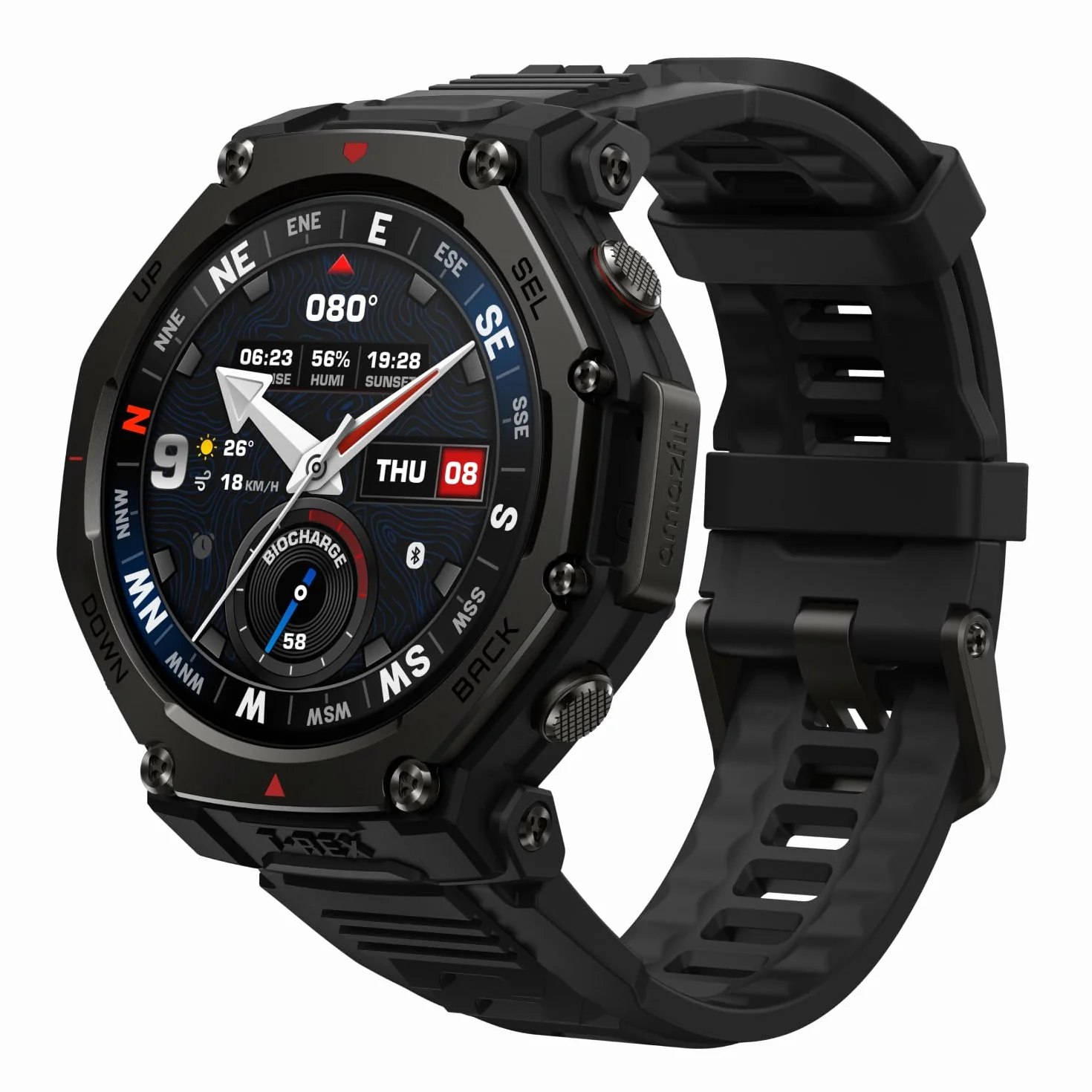Amazfit T-Rex 3 Pro Outdoor Smartwatch 48mm Saphir-AMOLED-Display Titan-Lünette Dualband-GPS Offline-Karten 25 Tage Akku 10 ATM 180+ Sportmodi