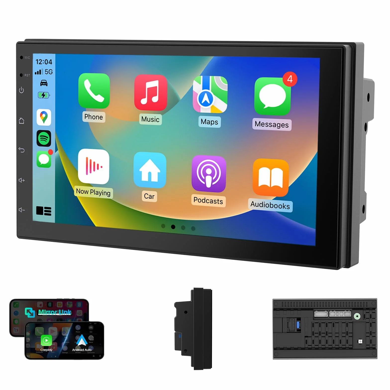 Haudio 2 Din Autoradio mit Kabellosem CarPlay & Android Auto, 7 Zoll Touchscreen Autoradio mit Mirror Link,GPS,Sprachsteuerung, SWC/FM/RDS, 25 Sets UI passend für alle Autos, Ohne Rückfahrkamera 2+32G