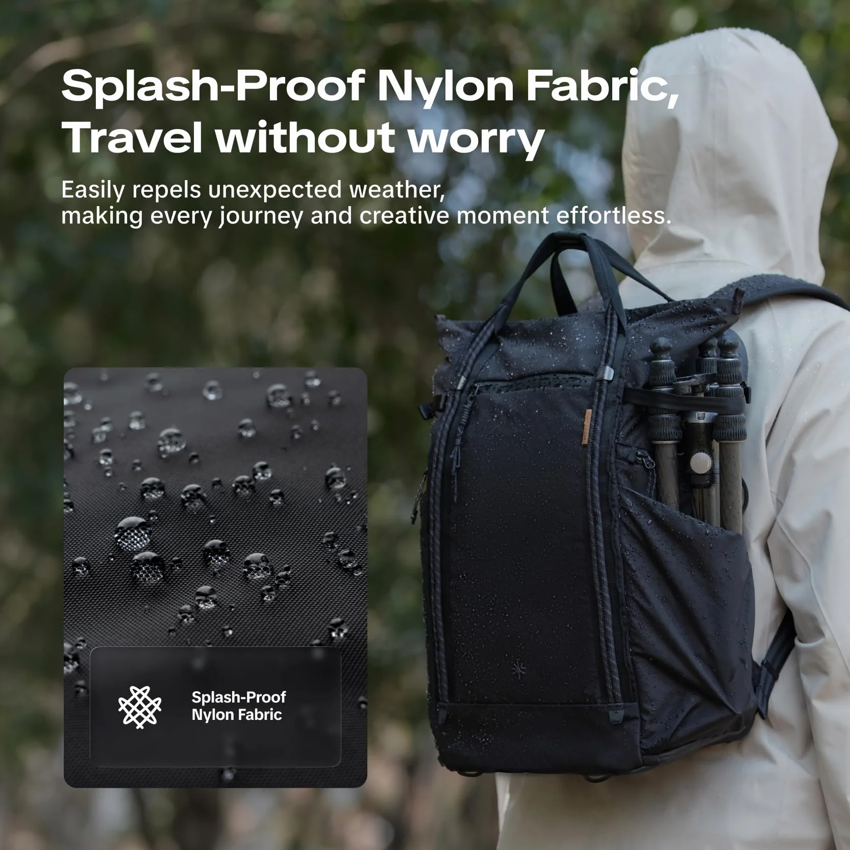 PGYTECH OneGo Roamer Kamerarucksack 25L, Wasserabweisender Casual Tote-Rucksack mit Zwei Tragearten, für DSLR/Spiegellose Kameras, DJI Mavic Drohne, 16" MacBook Pro, Stativhalter (Schwarz)