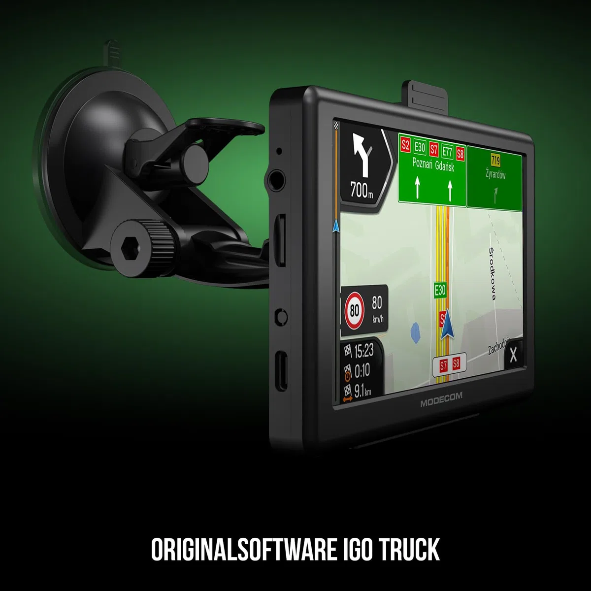 MODECOM Freeway CX 5.0 Navigationsgerät für PKW & LKW | 5 Zoll Display mit iGO Navigation Truck Europa Karten | Schneller Prozessor | Fahrspurassistent & Tempolimit