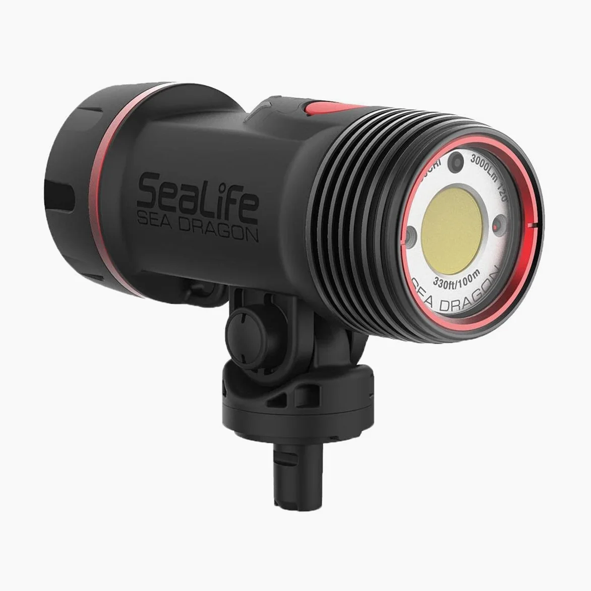 SeaLife Sea Dragon 3000F Auto Head - Tauchleuchte - Schwarz - Wasserfest - 60 Min. Akkulaufzeit - 100 m Tiefe - YS und Flex-Connect Montagesystem - Inkl. Tabletts, Griffs, Arme, Adapter