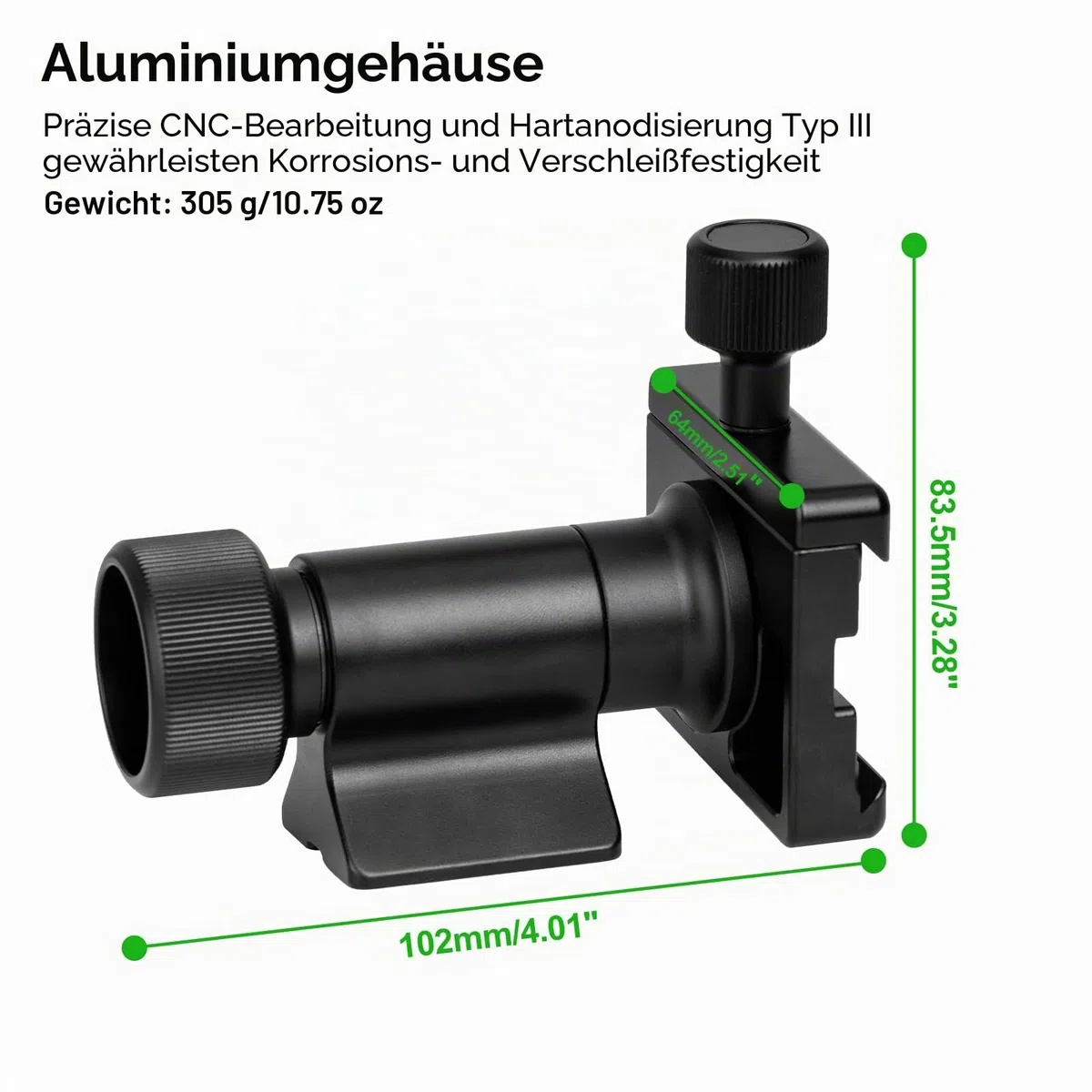 Monopod Gimbal Head with Arca-Swiss Dovetail Quick Release Plate | Rapid Side-Saddle Tilt Adjustment for Teleobjektive | Tripod Mount | Professional Photography & Video Gear for DSLR/Camcorders