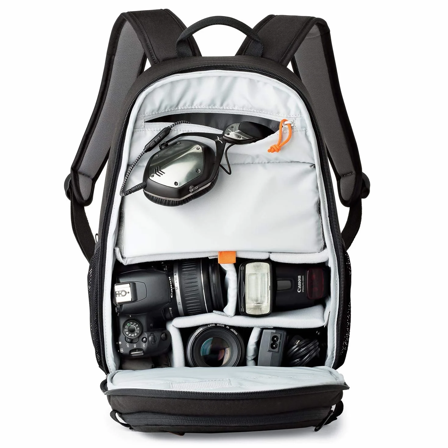 Lowepro Tahoe 150 Rucksack für Kamera mit anpassbarem Innenraum, passend für DSLR mit Objektiv, zusätzliches Objektiv, 10-Zoll-Tablet, Schwarz, LP36892-PWW