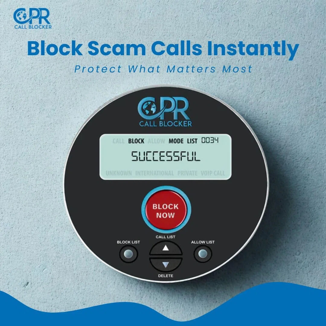CPR Call Blocker V10000 - Blockieren Sie alle störenden, PPI-Anrufe, Betrugsfälle, Anrufe und unerwünschten Anrufe ins Festnetz. Anruf für alle Versicherungen sperren.