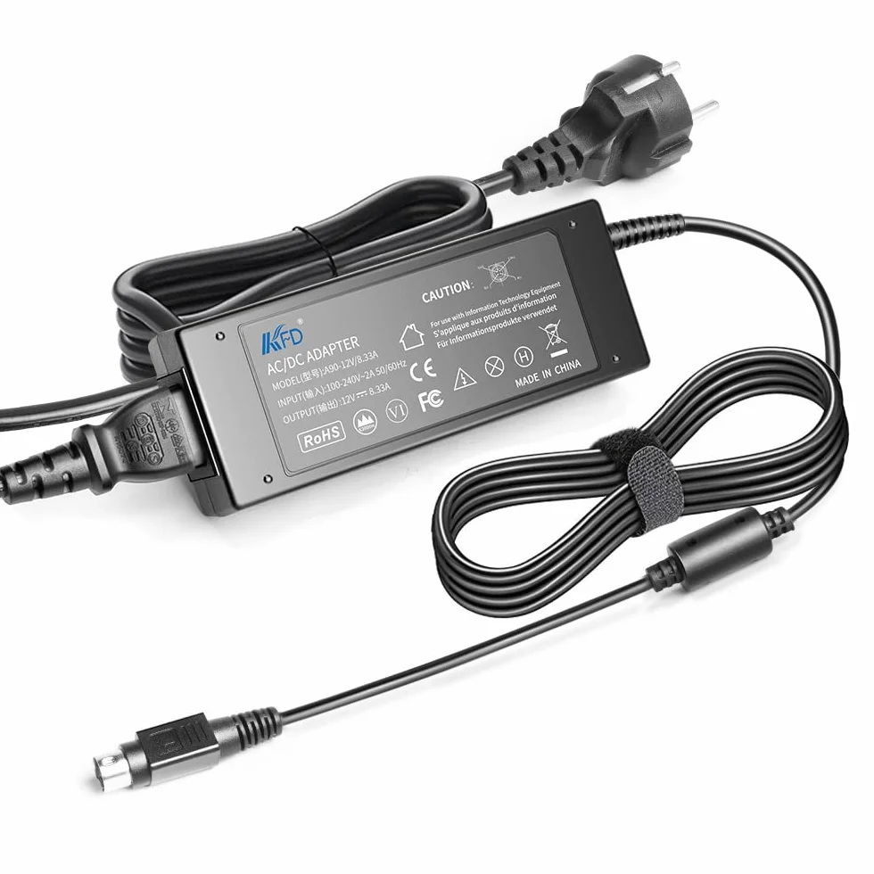 KFD Netzteil 12V 8,33A Ladegerät für Synology NAS DS918+ DS918 DS916+ DS916 DS918 Plus DS415+ DS414 EA11011D-120 Power Supply 4 Polig Adapter Diskstation DS718+ DS920+ DS418 DS409 DS415 DS413j DS412