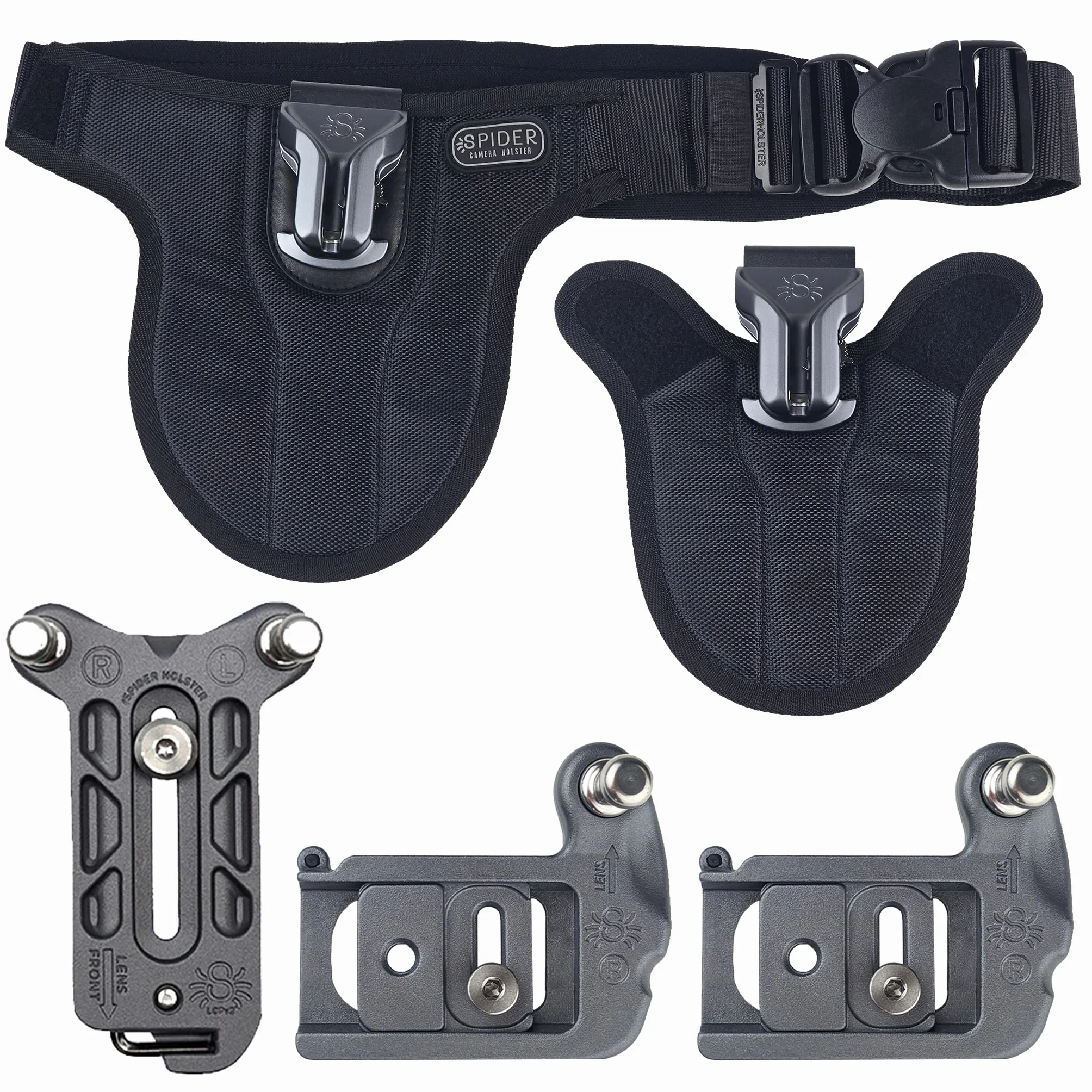 Spider Holster – SpiderPro Single Camera System v2 Professional Carrying Kit for DSLR and Mirrorless Cameras and Heavy Gear Includes Belt with Built-in Camera Holster for Quick-Draw Camera Access