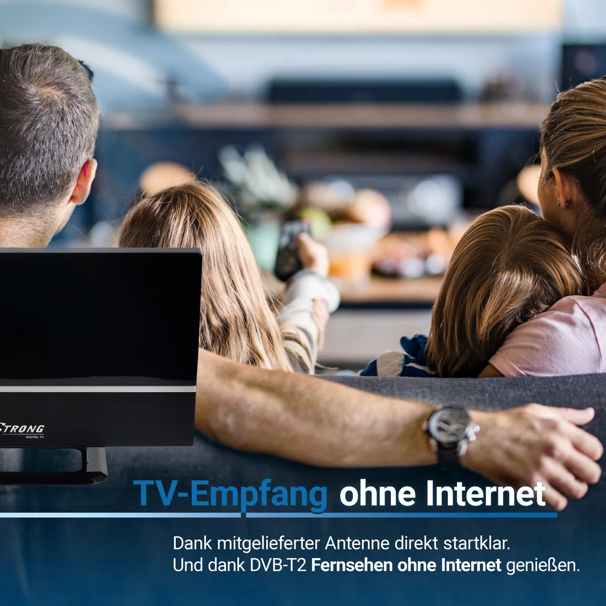 Set-ONE EasyOne 740 HD DVB-T2 Receiver, Freenet TV (Private Sender in HD), Full-HD 1080p, HDMI, USB 2.0, 12V tauglich, 2m HDMI Kabel, DVB-T2 Zimmerantenne