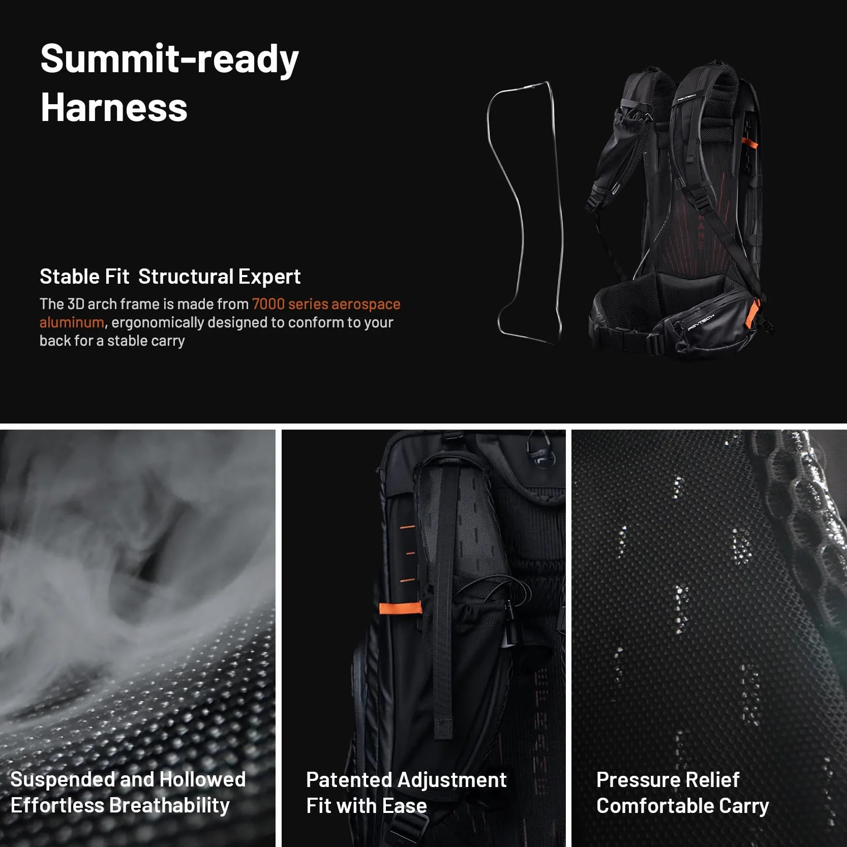 PGYTECH OnePro Focux 35L Rucksack Wasserdicht, Kamerarucksack für DSLR/SLR/Spiegellose Kameras/Objektive Stativ, Regenschutz Fotorucksack Wandern mit Laptopfach, Schwarz