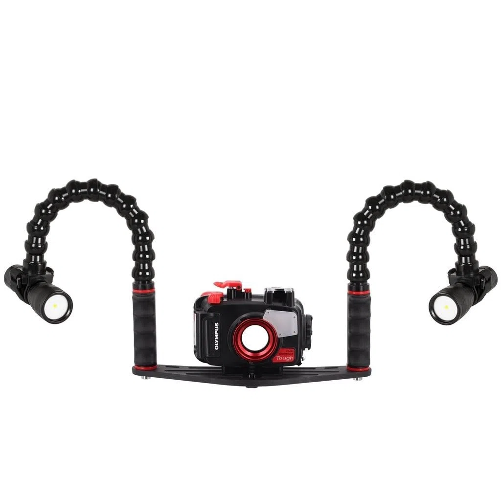 Halterung für Unterwasserfotografie Doppelgriff Flexibler Arm Taschenlampenhalter - Kompakte Unterwasserkameras FLEX-ARM ST20210