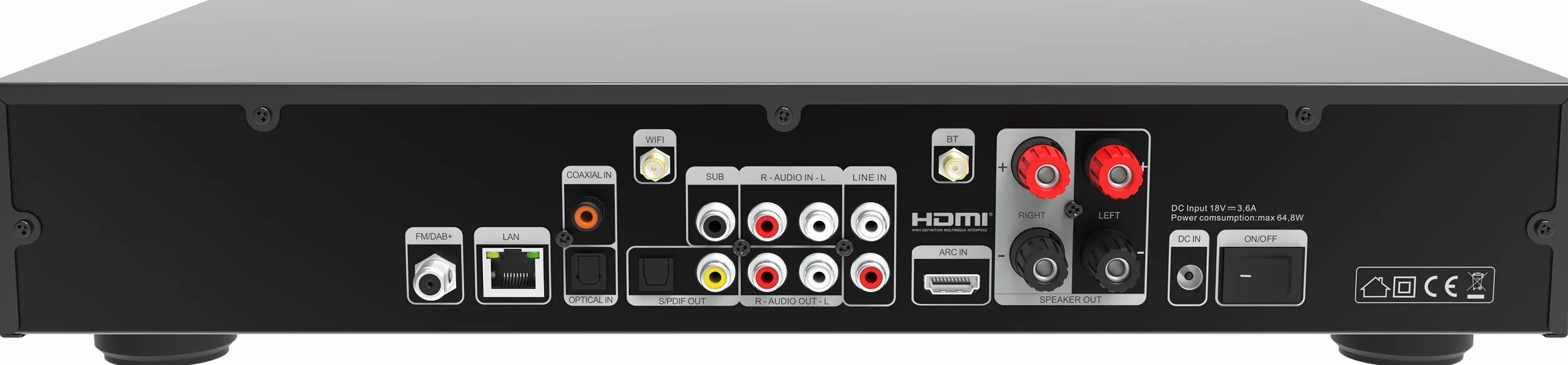 TELESTAR TOP 550 – HiFi-System mit Verstärker & CD-Player, 43 cm – Schwarz | 2 × 30 W, Internetradio/DAB+, Bluetooth Audio-Streaming & Sendefunktion, Hotelmodus, USB-Aufnahme, Streamingdienste