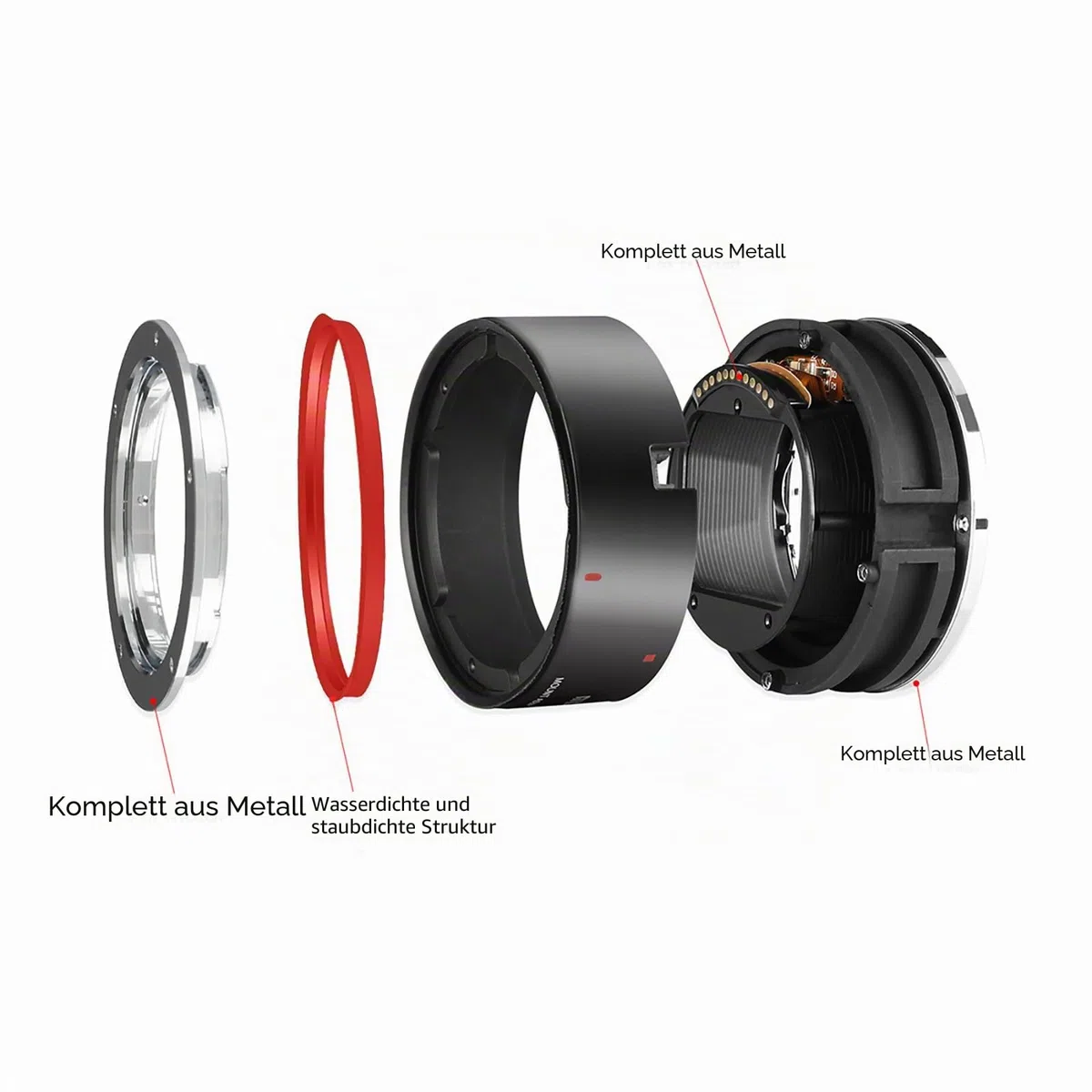 Meike Metall-Objektivadapter EF-EOSR Autofokus Mount Konverter für Canon EF/EF-S Objektiv auf EOS-R EOS-RP R5 R6 und Red Komodo Kameras