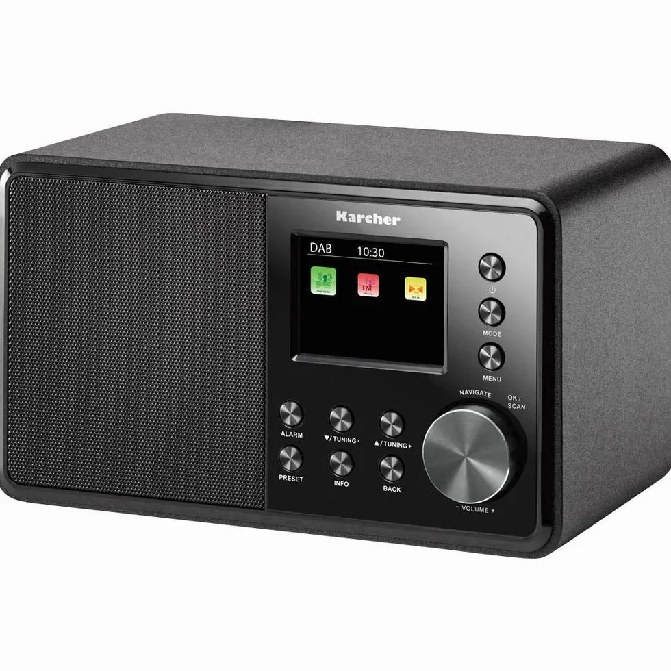 Karcher DAB 3000 - DAB+ Radio (Digitalradio, DAB plus/UKW-RDS, AUX-IN, Wecker mit Dual-Alarm, kleines Küchenradio, schwarz)