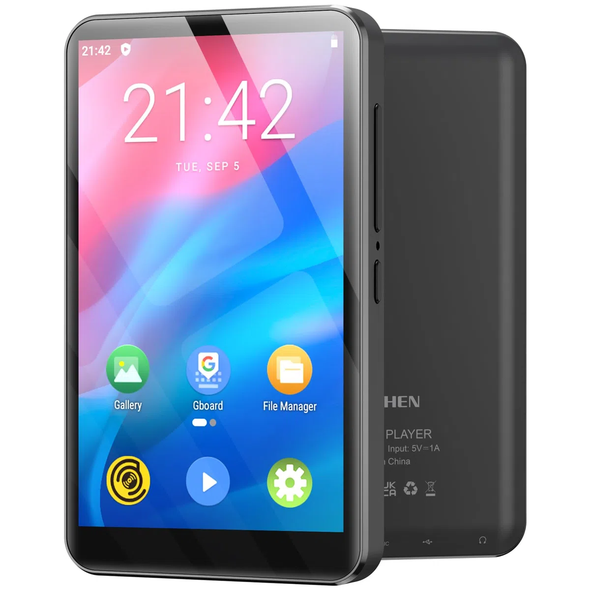 MECHEN MP3 Player Spotify mit Android 9.0, Bluetooth 4.1 & WLAN, 4 Zoll Display, Amazon Musik, Audible, Radio, Offline-Apps, Ideal für Sport, Reisen & Kinder (grau)