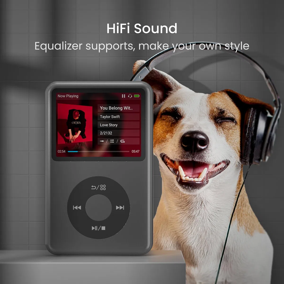 Innioasis Y1 MP3 Player - Zeitlose Klasse: 128 GB, Bluetooth, Video-Player, Hörbücher, FM-Radio und Touch Wheel-Steuerung（schwarz）