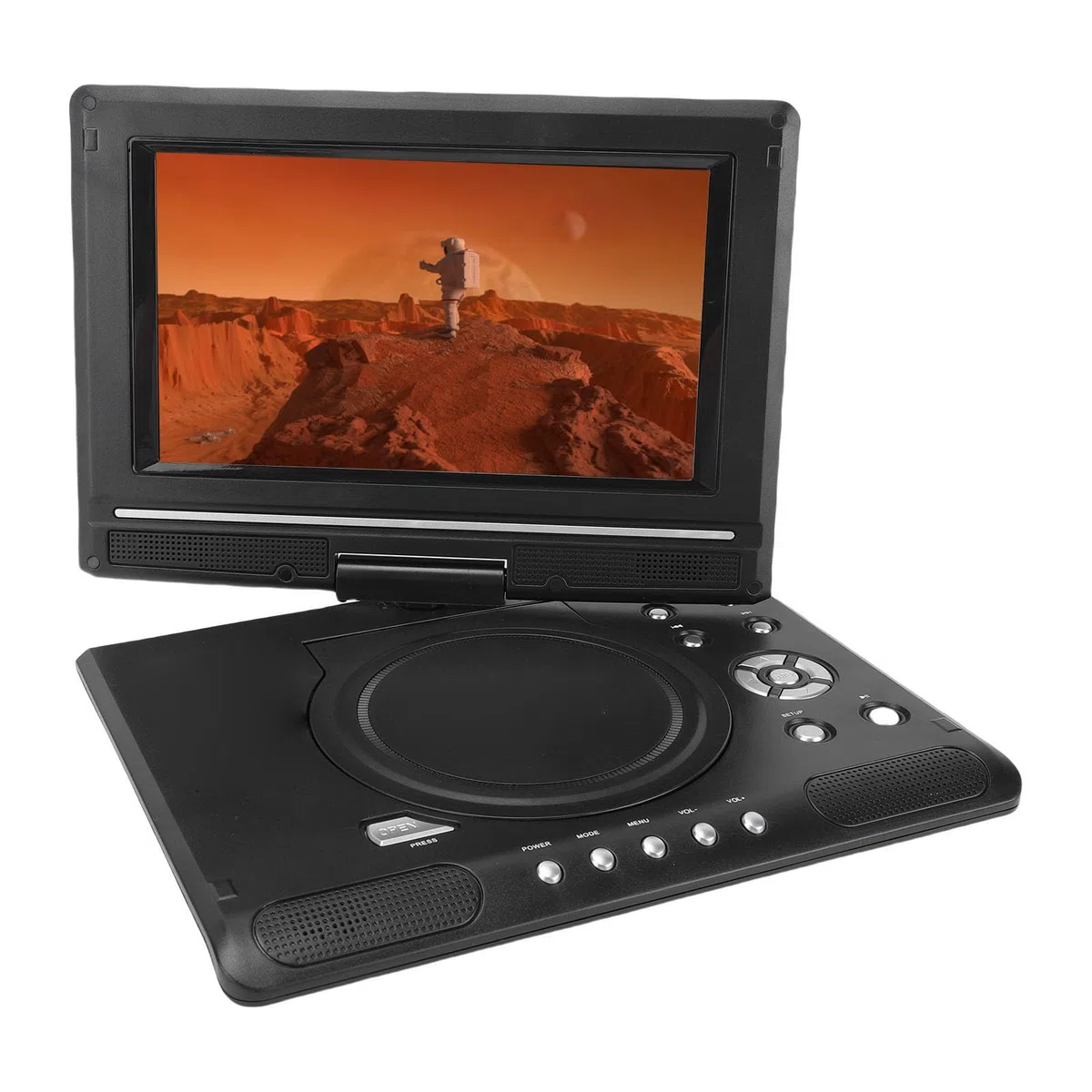 Annadue Tragbarer 9,8-Zoll-DVD-Player mit HD-Schwenkbildschirm für Auto und Kinder, Eingebauter, Zwei Lautsprecher, Unterstützt FM/USB/SD-Karteneingang, AV-Ausgang und Mehrere Disc- (EU)