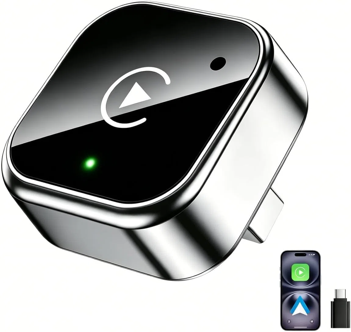 2 in 1 Wireless CarPlay Adapter, 5,8GHz Wi-Fi Niedrige Latenz, Stabile Verbindung für Verkabelte Werksautos