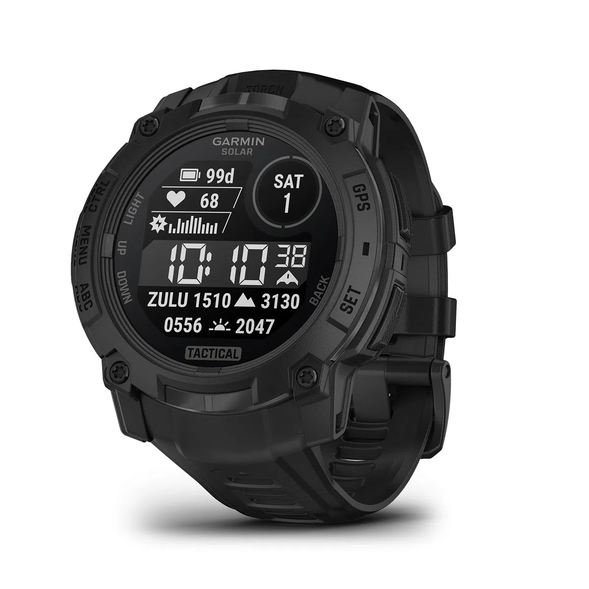 Garmin Instinct® 3 Tactical Edition, 45 mm, solarbetriebenes Display, robuste Outdoor-GPS-Smartwatch | Outdoor GPS Smartwatch, Solar Charging, Dedizierte taktische Funktionen, metallverstärkte Lünette, eingebaute Taschenlampe