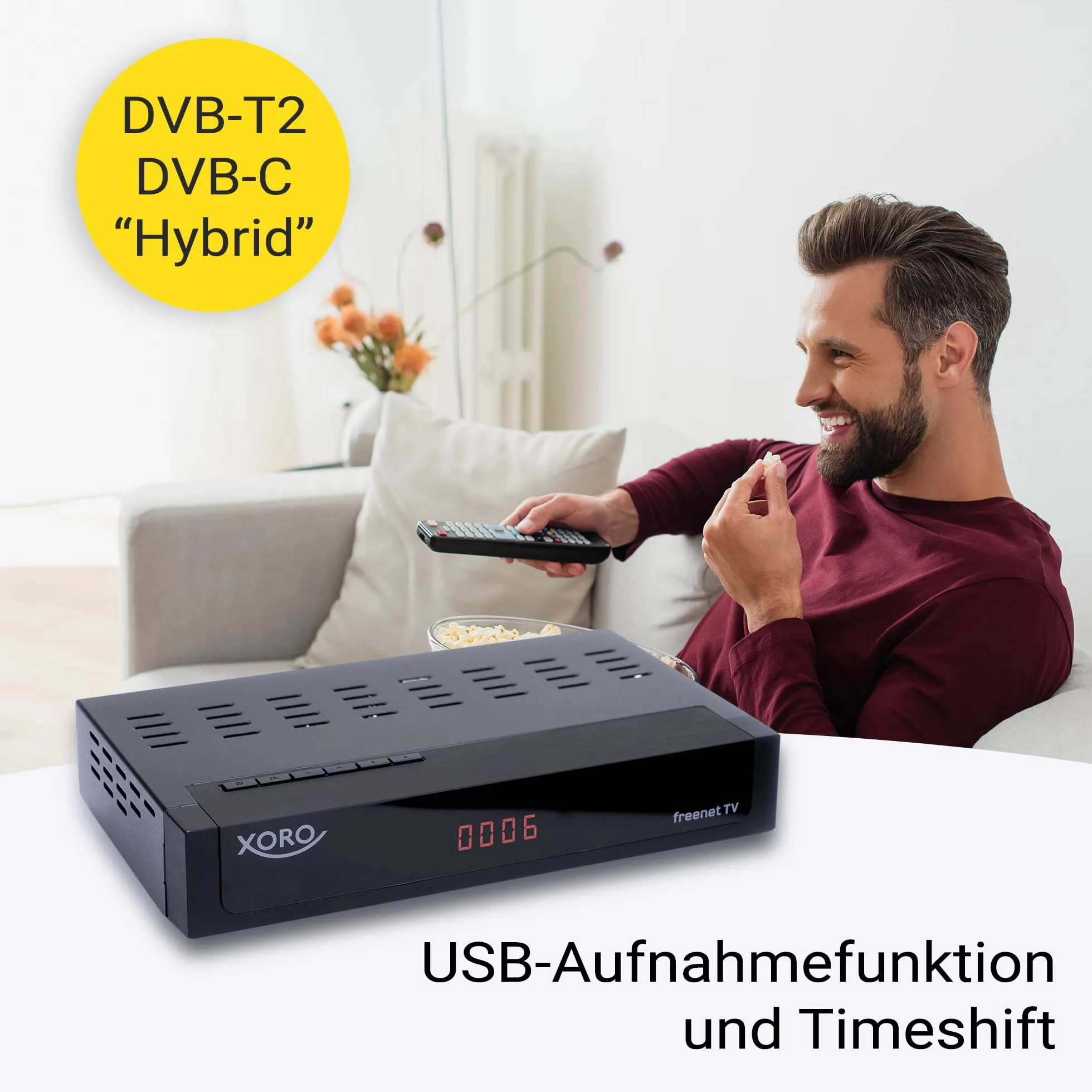 XORO HRT 8770 Twin DVB-T2/C Receiver mit Twin Tuner