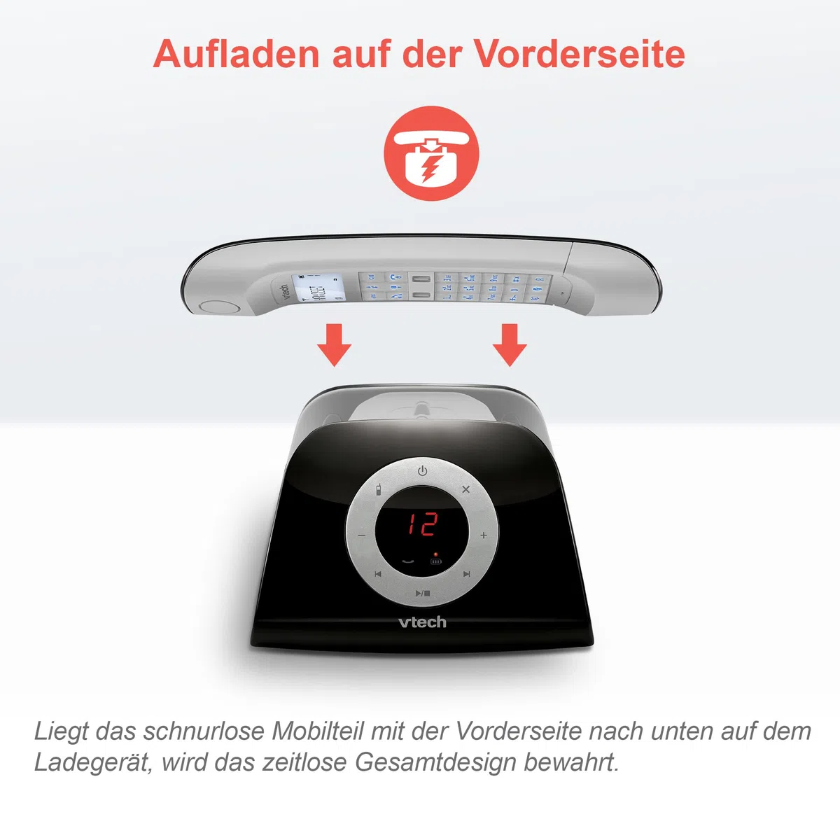 VTech LS1350 Retro-Design Telefon Schnurlos DECT Schnurlostelefon mit digitalem Anrufbeantworter, Anrufsperre, Freisprecheinrichtung und Wahlwiederholung, hintergrundbeleuchtetem Display und Tastatur