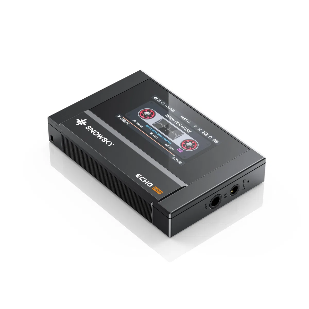 SnowSky/FiiO Echo-Mini-HiFi-Bluetooth-MP3-Player, 15-Stunden-Wiedergabe, unabhängige Lautstärkeregelung mit 3,5 mm/4,4 mm Kopfhörerausgängen
