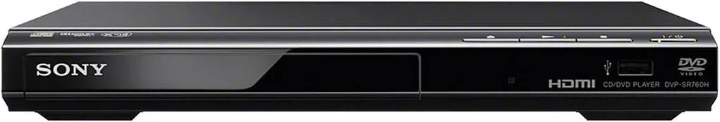 Sony DVP-SR760H DVD-Player/CD Player (HDMI, 1080p Upscaling, USB-Eingang, Xvid Playback, Dolby Digital) schwarz & Amazon Basics - Geflochtenes HDMI-Kabel, 0,9 m