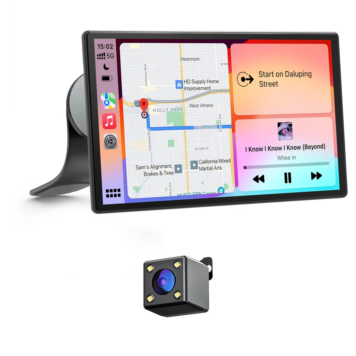 Avylet 9 Zoll Wireless Carplay Display für Apple Carplay & Android Auto, Tragbarers Carplay Autoradio mit Magnetischer Halterung, OTA-Updates, IP67 Rückfahrkamera, GPS Navigation, Bluetooth 5.0