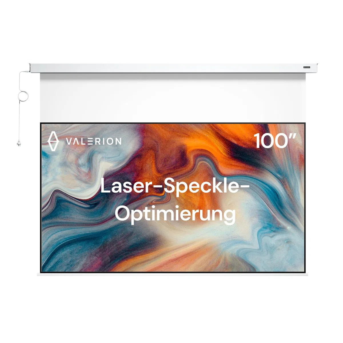 AWOL Valerion 100" Motorisierte Projektorleinwand – Mattweiß, Zero-Speckle, leise & glatt abrollbar für Heimkino