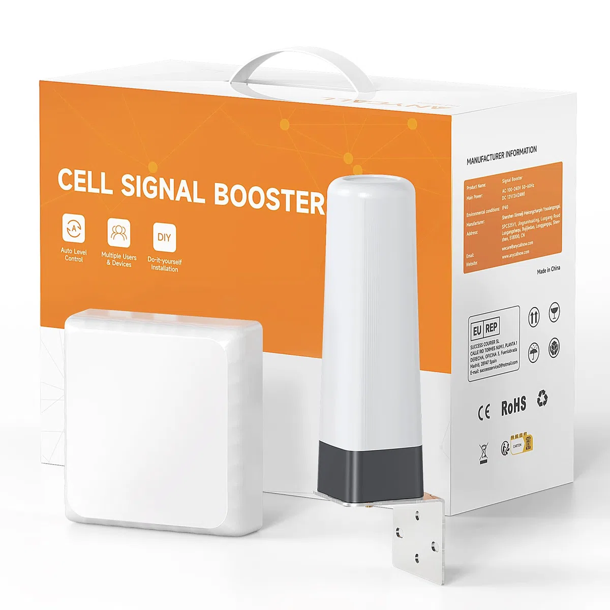 Mobilfunk Signalverstärker für Schwache Signale, Empfangsverstärker Handy für Band 1/3/7/8/20, Handynetz Verstärker für Alle Netzbetreiber, 5G 4G LTE GSM Repeater für Haus Büro Ländliche